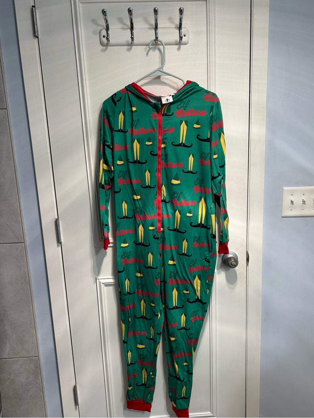 Elf Hooded One-Piece Pajamas Small